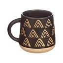 Tazza in gres beige-nero Triangles, 450 ml - Sass & Belle