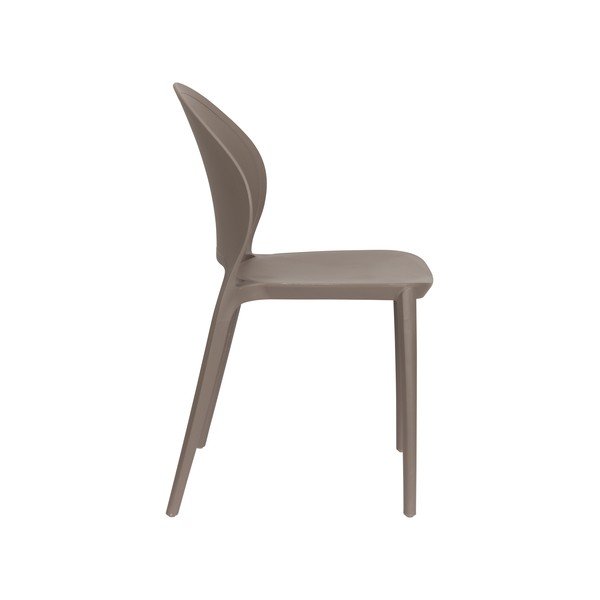 Sedia da giardino in plastica marrone Sjoerd - White Label-image-3