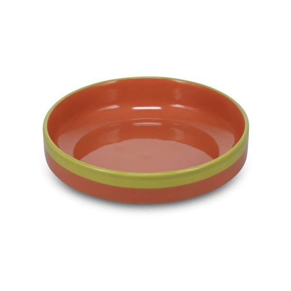 Piatto fondo verde/arancione in gres ø 21 cm Duo – ONA