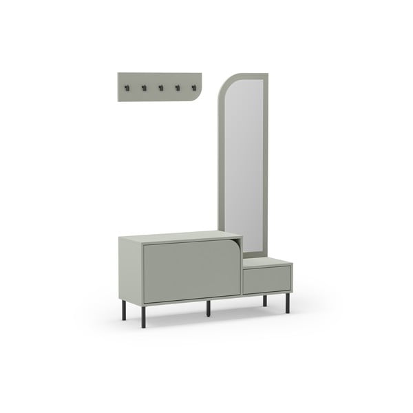Set mobili da ingresso verde-grigio Bea - Marckeric-image-3