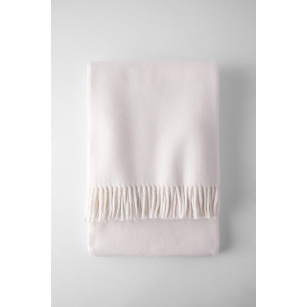 Plaid crema con basi di cotone, 140 x 180 cm Plain - Euromant