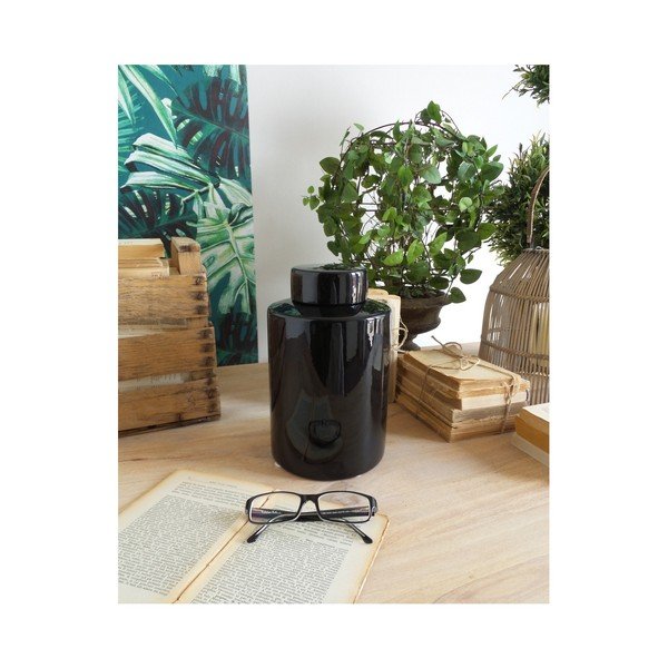 Černá keramická dóza Orchidea Milano Luxury, 25 cm