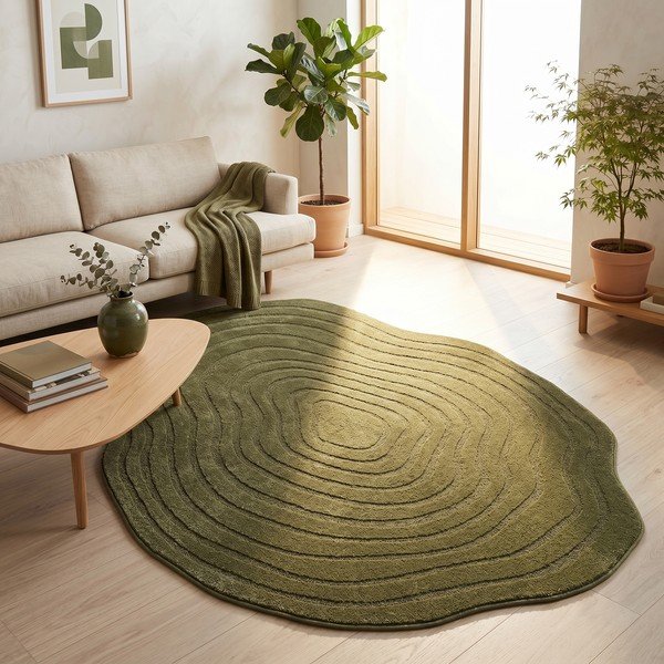 Tappeto verde scuro 160x230 cm Pebble - ESTE-image-2