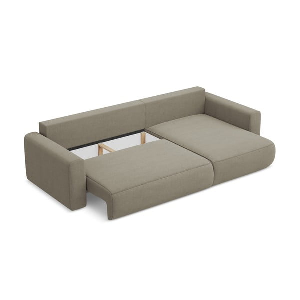 Divano angolare marrone chiaro allungabile/con contenitore (con penisola a destra/con chaise lounge) Kapua – Makamii-image-3