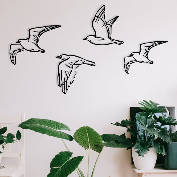 Decorazione murale in metallo in set di 4 pezzi 100x24 cm Zevahir - Wallity-image-3