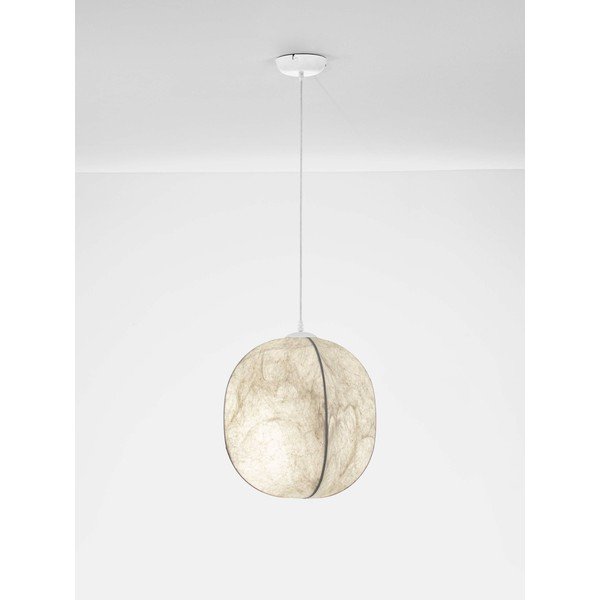 Lampadario bianco in metallo con paralume in tessuto ø 42 cm Pierida – Nova Luce-image-4