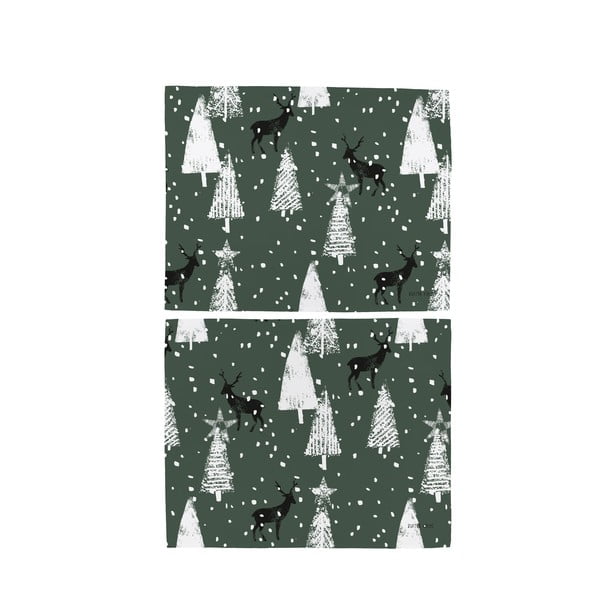 Tovagliette di stoffa con motivo natalizio in set da 2 35x45 cm Deer in the Forest - Butter Kings