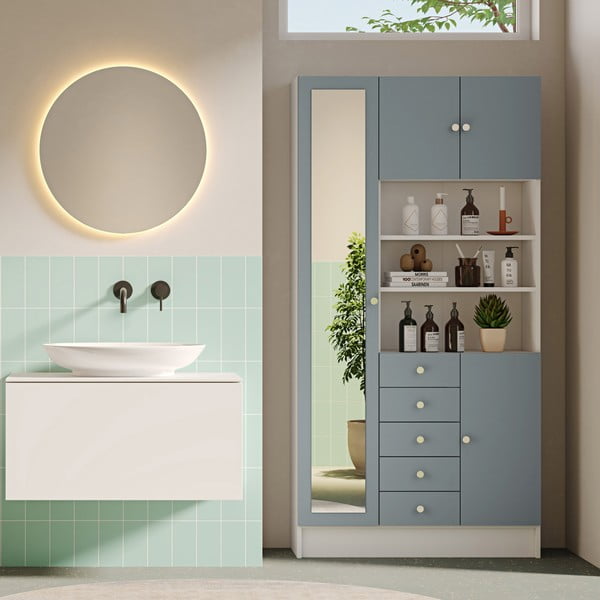 Mobile bagno grigio e bianco 90x182 cm Combi - TemaHome-image-1