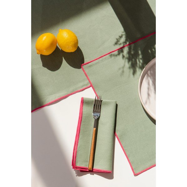 Tovaglioli in lino in set da 4 Contrast Edge - Really Nice Things-image-2