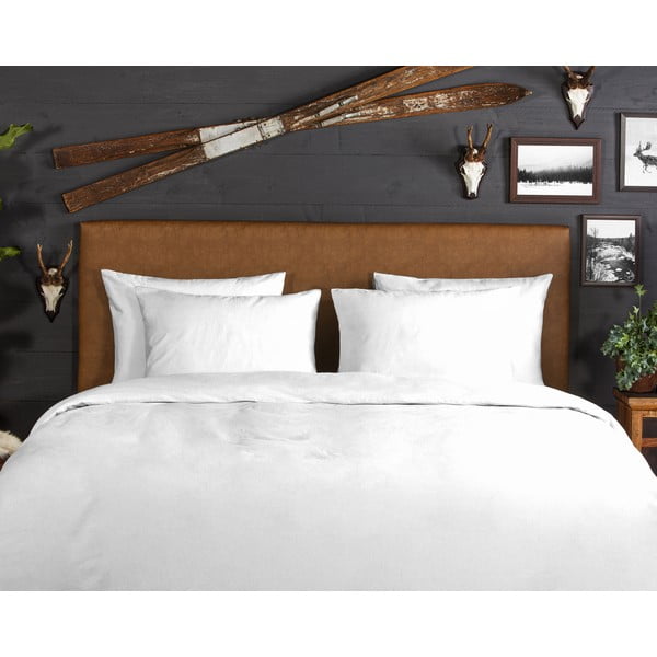 Biancheria da letto bianca in flanella per letto matrimoniale/per letto prolungato 240x220 cm – Good Morning-image-2