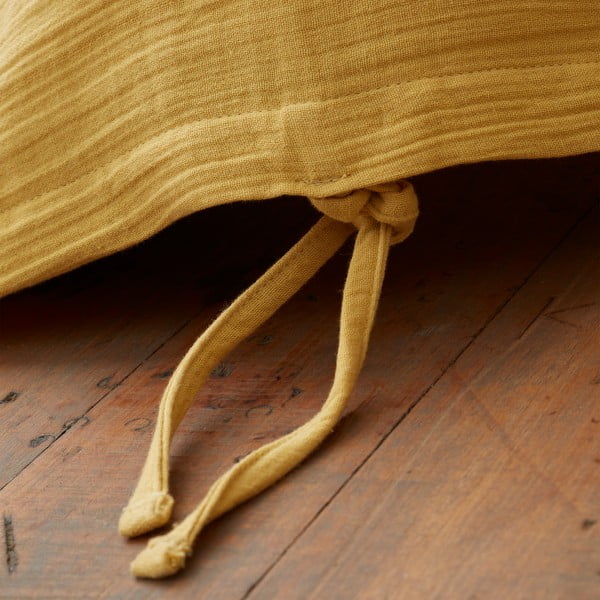 Biancheria da letto singola in mussola gialla 135x200 cm Afra - Pineapple Elephant-image-3