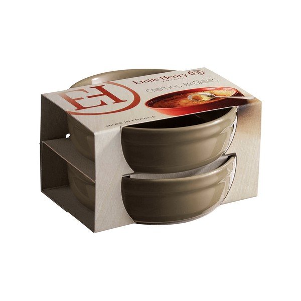 Set di 2 pirofile grigio finocchio per crème brûlée - Emile Henry-image-1