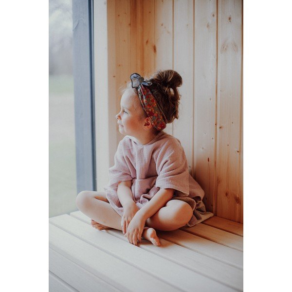 Poncho per neonati in mussola rosa taglia M - Malomi Kids-image-4