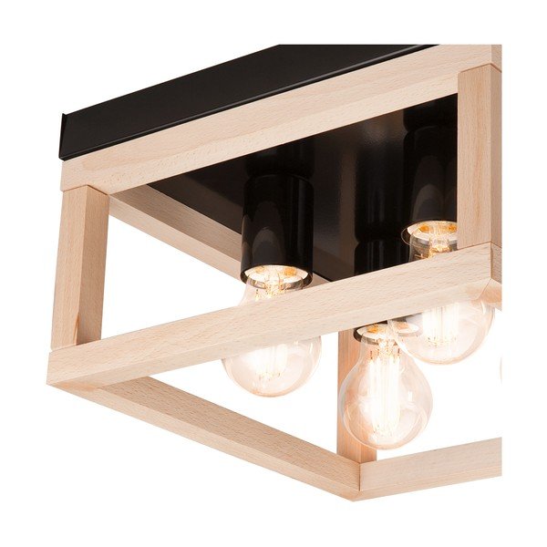 Lampada da soffitto in nero-naturale 30x30 cm Villy - LAMKUR-image-3