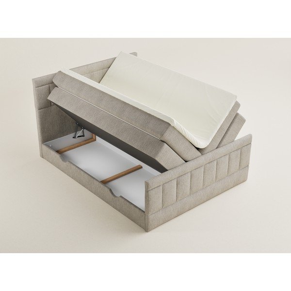 Letto boxspring beige con contenitore 160x200 cm Caya – Maison de Rêve-image-3