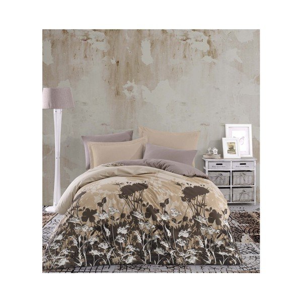 Set di biancheria da letto matrimoniale in cotone con lenzuolo Vera, 200 x 220 cm - Mijolnir