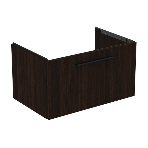 Mobile per lavabo marrone scuro in rovere naturale a sospensione 80x44 cm i.Life B - Ideal Standard-image-3