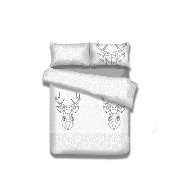 Biancheria da letto singola in cotone bianco esteso 155x220 cm My Deer Friend - AmeliaHome