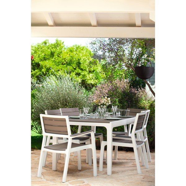 Sedia da giardino in plastica bianco-marrone Harmony - Keter-image-2