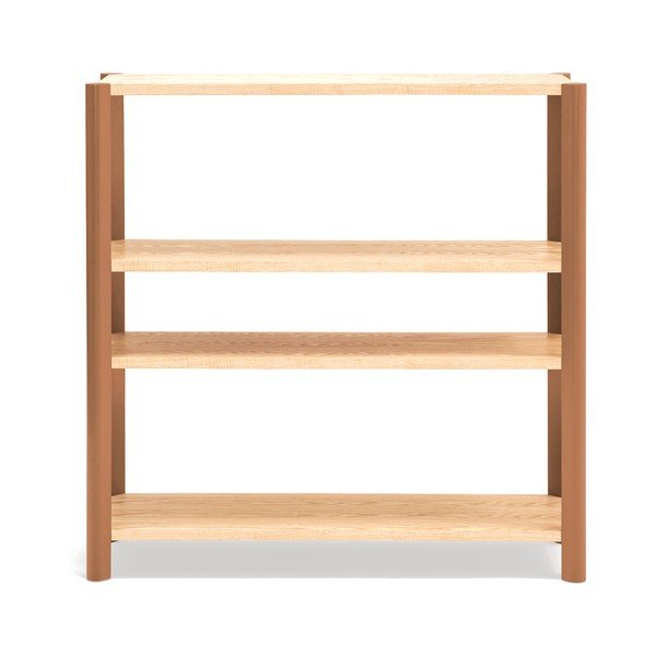 Scaffale color mattone/colore naturale chiaro con effetto rovere 126x128x43 cm Bona – Teulat