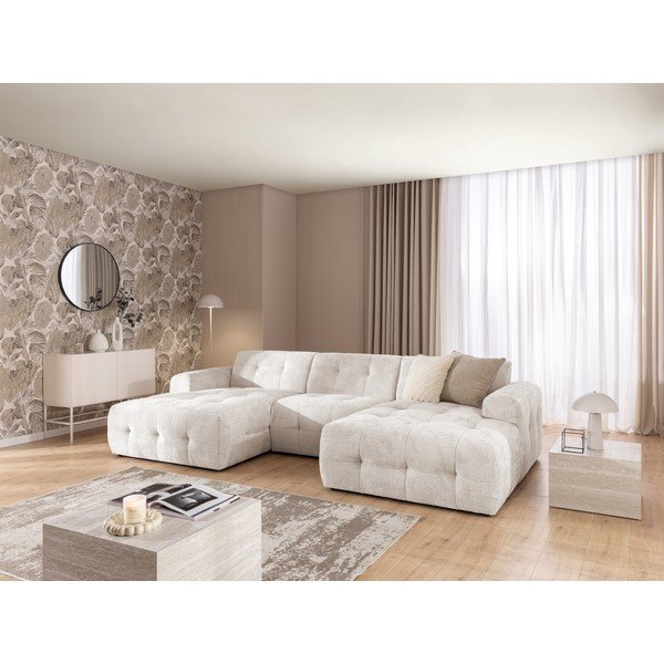 Divano angolare color crema (a U/con chaise lounge) Melva – Ropez-image-4