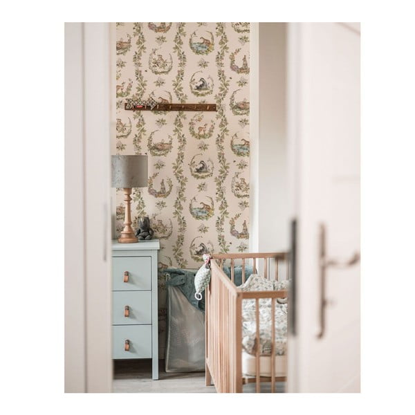 Carta da parati per bambini 100 cm x 280 cm Animals in the Circles - Dekornik-image-1