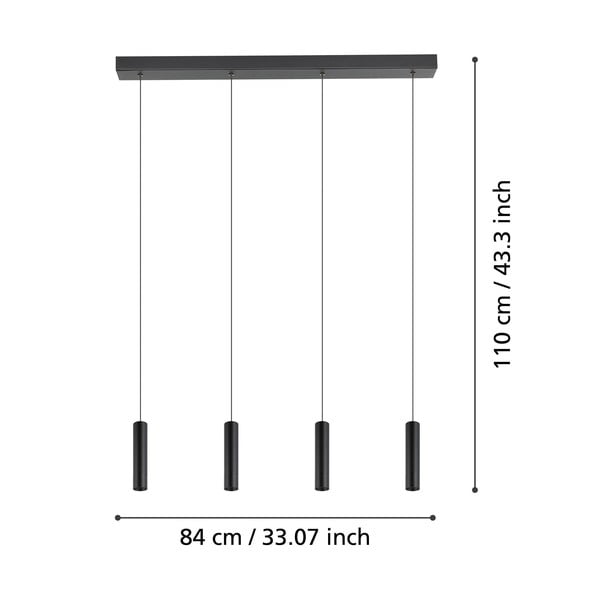 Lampadario LED nero con paralume in metallo ALMUDAINA – EGLO-image-2