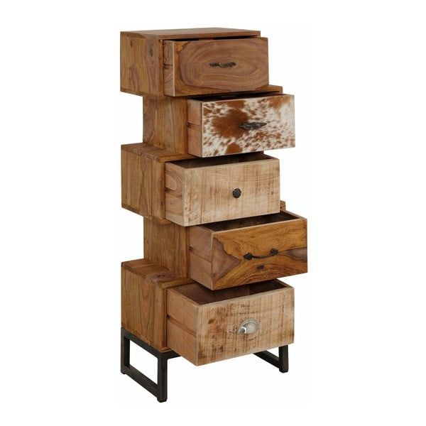 Cassettiera in legno Sheesham Himani - Støraa-image-1