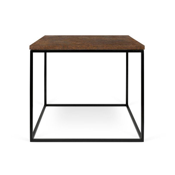 Tavolino marrone con gambe nere Gleam, 50 x 50 cm - TemaHome