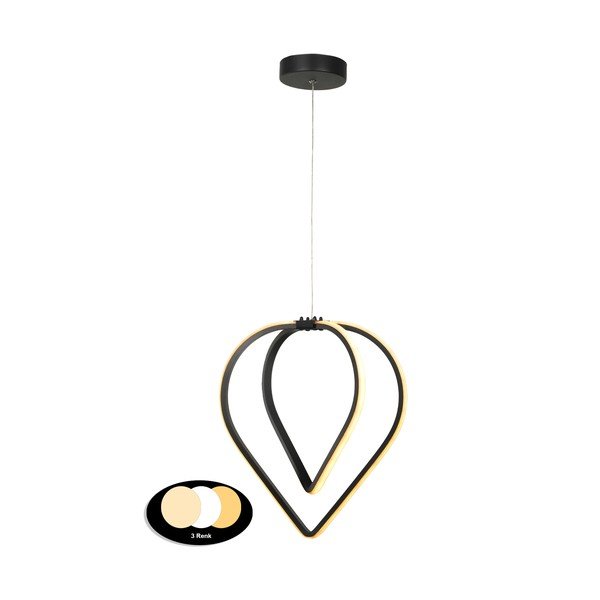Lampadario LED nero in metallo ø 33 cm Pars – Squid Lighting-image-2
