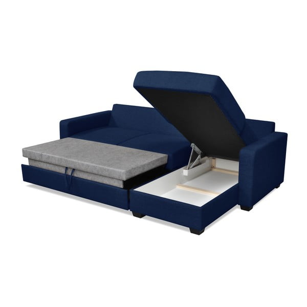 Modrá rozkládací pohovka s lenoškou Cosmopolitan design Milano-image-3