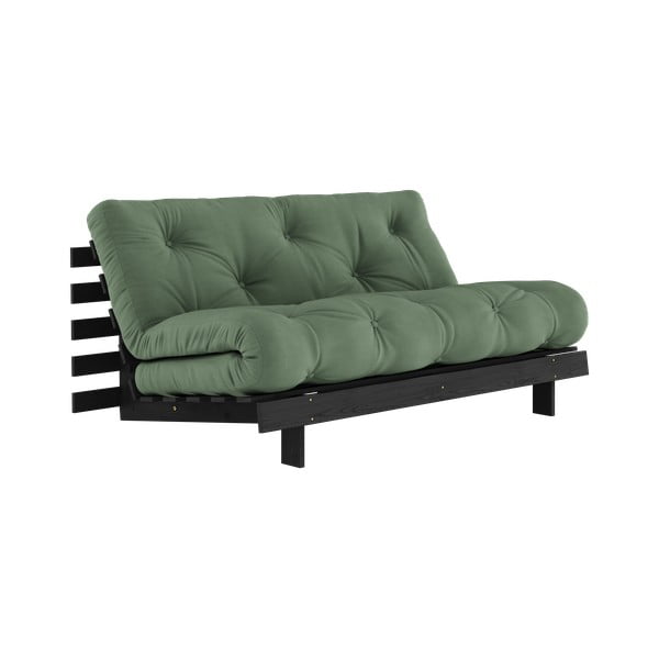 Divano letto verde 160 cm Roots Black Night - Karup Design