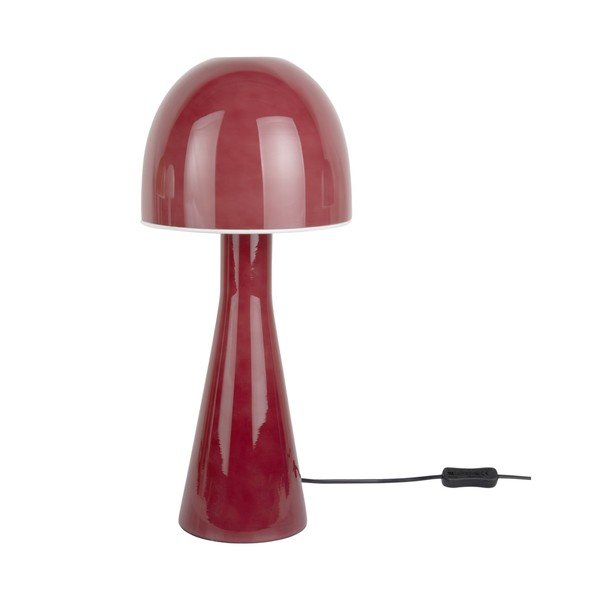 Lampada da tavolo rossa con paralume in vetro (altezza totale 45 cm) Bombin – Leitmotiv