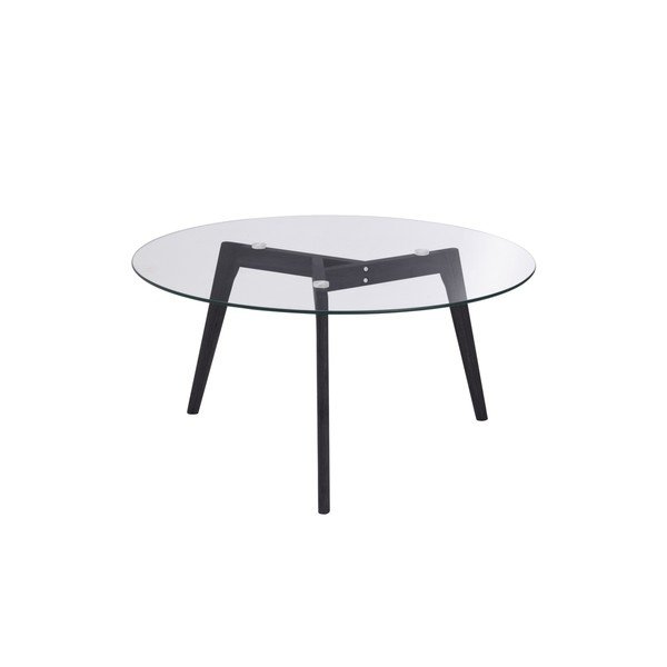 Tavolino da salotto rotondo nero in rovere massiccio ø 90 cm Malevik – Jotex
