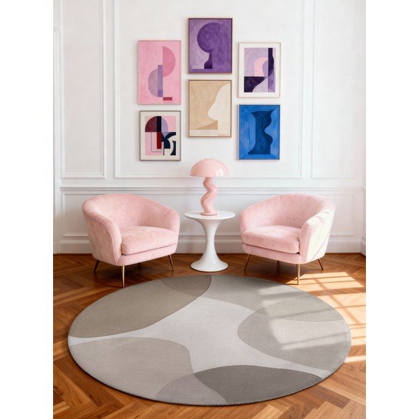 Tappeto rotondo beige in lana tessuto a mano ø 160 cm Hackney Clarissa – Ted Baker-image-1