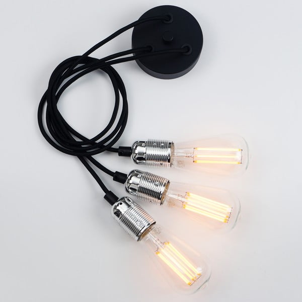 Apparecchio a sospensione nero/argento con paralume in metallo ø 4 cm Uno - Sotto Luce-image-4