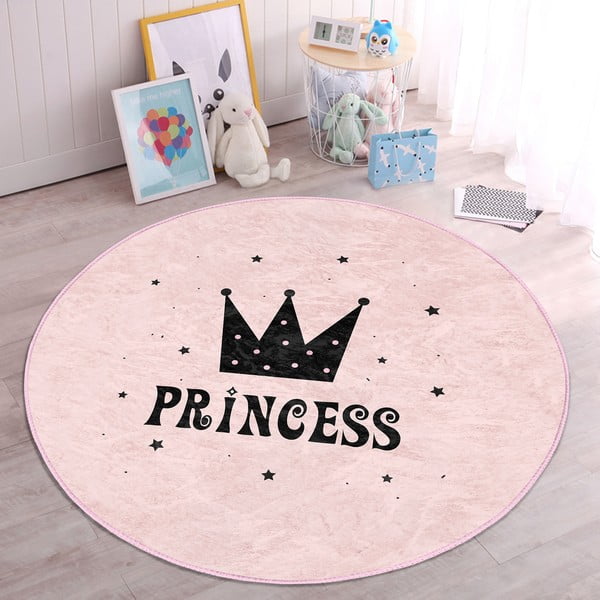 Tappeto rosa per bambini ø 120 cm Comfort - Mila Home-image-1