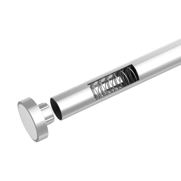 Asta telescopica in argento per bagno, lunghezza 110-185 cm Luz - Wenko-image-4