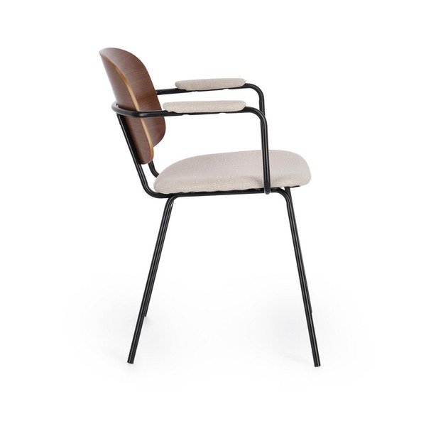 Sedia da pranzo marrone/beige in imbottito con braccioli Sienna – Bizzotto-image-3