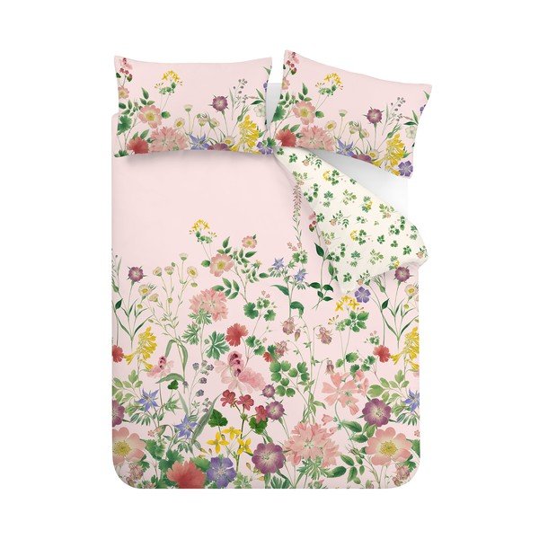 Biancheria da letto in cotone rosa per letto singolo 135x200 cm Cottage Meadow - RHS-image-2