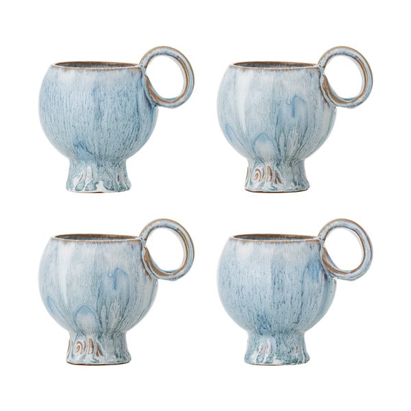 Tazzine in set per cappuccino azzurre in gres 4 pz 250 ml Avonlea – Bloomingville