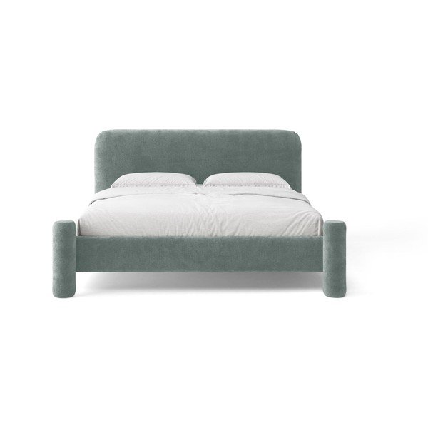 Letto matrimoniale imbottito azzurro con rete inclusa 160x200 cm Vera – Micadoni -image-2