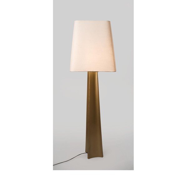 Lampada da terra dorata con paralume in tessuto (altezza totale 151 cm) Tripura – Bizzotto-image-1