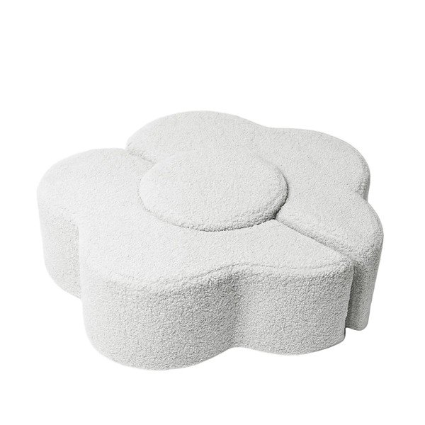 Gioco per psicomotricità bianco in bouclé 3 pz altezza totale 27 cm 88x90 cm – Meowbaby-image-2