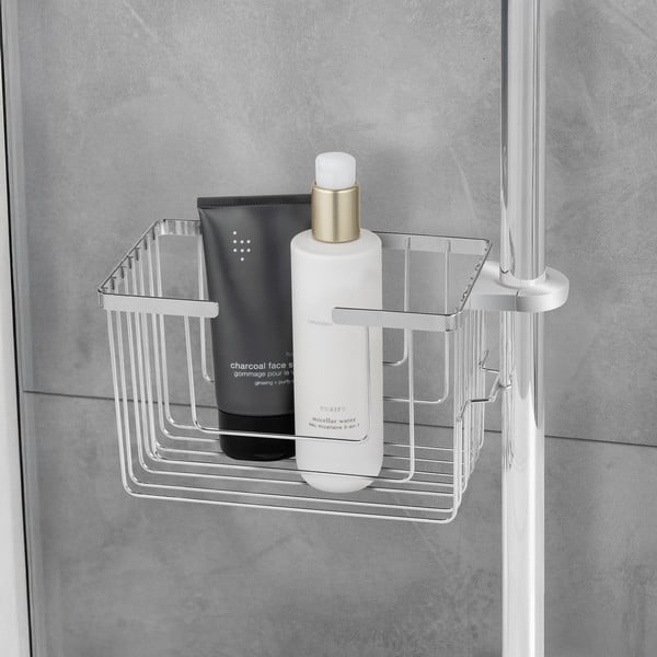 Mensola da bagno senza foratura color argento lucido in acciaio inox Valognes – Wenko-image-2