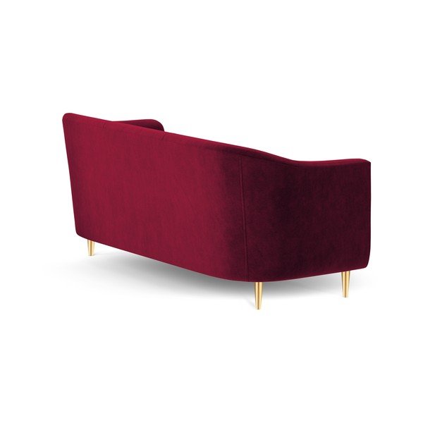 Divano in velluto rosso Corde, 175 cm - Kooko Home-image-3