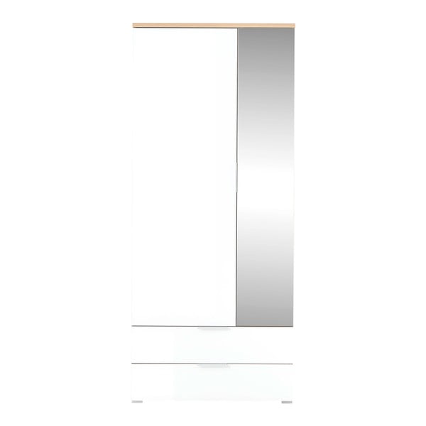 Armadio bianco in rovere con specchio 84x196 cm Telde - Germania-image-2