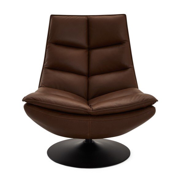 Poltrona in pelle marrone scuro Miami - Furnhouse