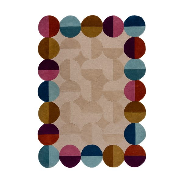 Tappeto beige in lana tessuto a mano 160x230 cm Mia Textured Scallop – Flair Rugs