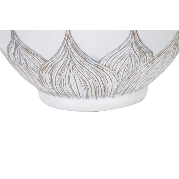 Lampada da tavolo con paralume in tessuto bianco e oro (altezza 59 cm) Atene - Mauro Ferretti-image-3